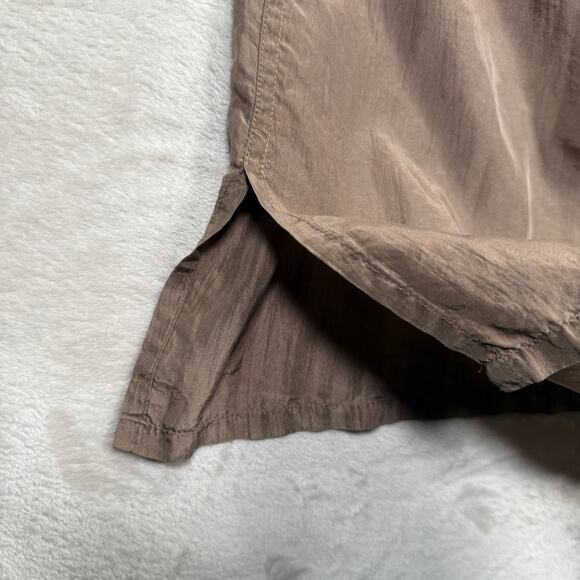 VTG Lanvin Paris 100% Silk Shirt Size Medium M Brown Taupe Long Sleeve Button - Picture 7 of 7